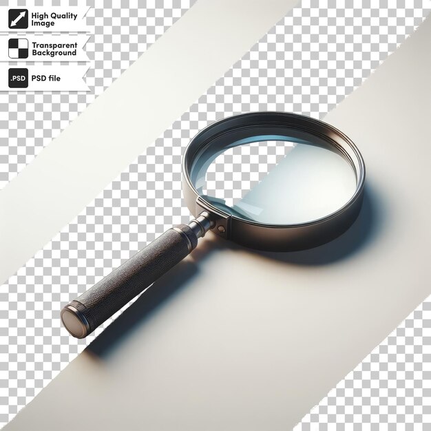 PSD psd magnifying glass on transparent background with editable mask layer