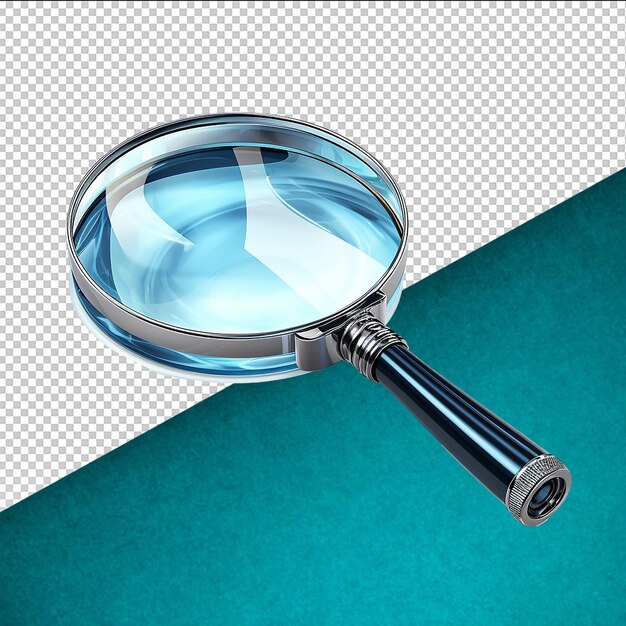 Psd magnifying glass on transparent background