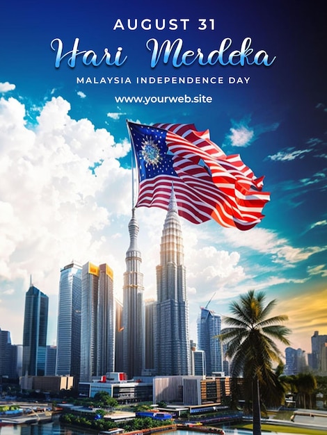 PSD psd malaysia independence day editable greeting poster