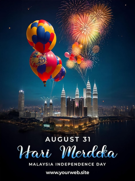 PSD psd malaysia independence day editable greeting poster