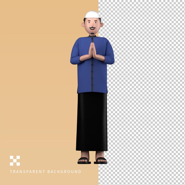 PSD MALE EID MUBARAK 3D 일러스트레이션