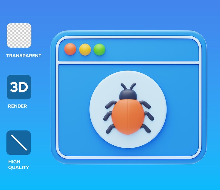 PSD psd malware 3d illustration