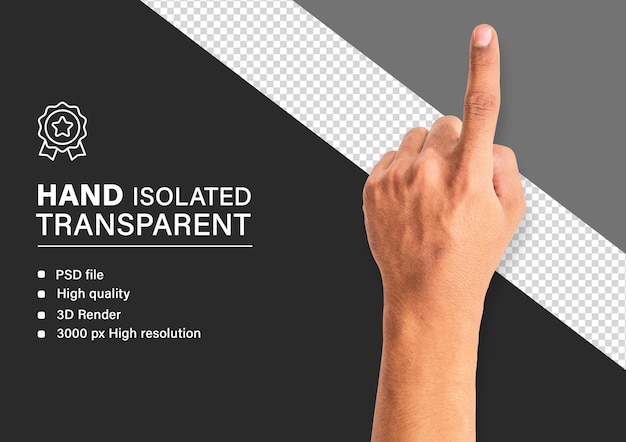 PSD of a man hand png isolated with no background
