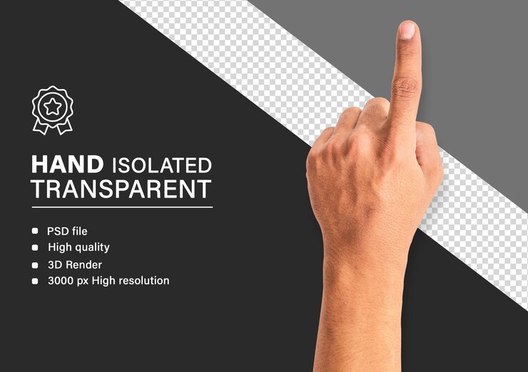 PSD psd of a man hand png isolated with no background