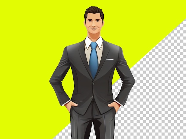 Psd of man suit on transparent background