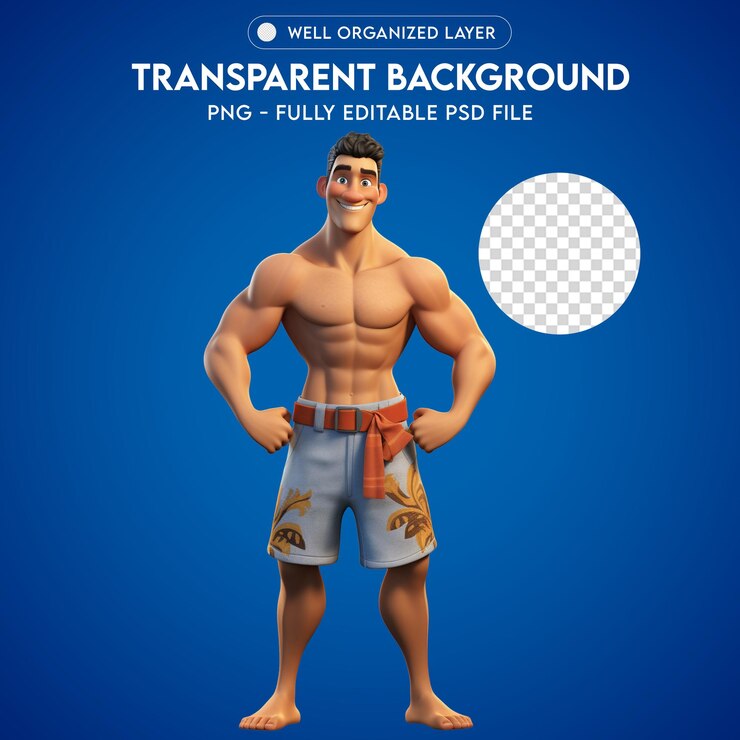PSD psd man in swimsuit at water park png transparent