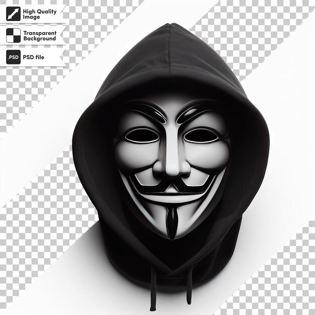 Psd man with anonymous mask on transparent background with editable mask layer