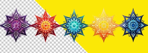 Psd of a mandala style star on transparent background