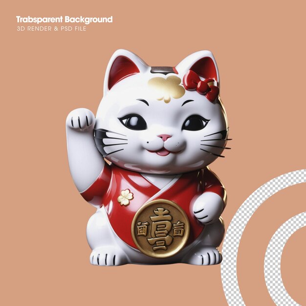 Psd maneki neko isolated