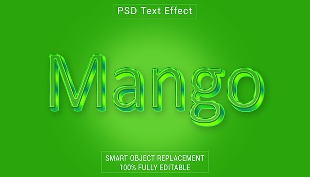 Effetto stile di testo del logo psd mango