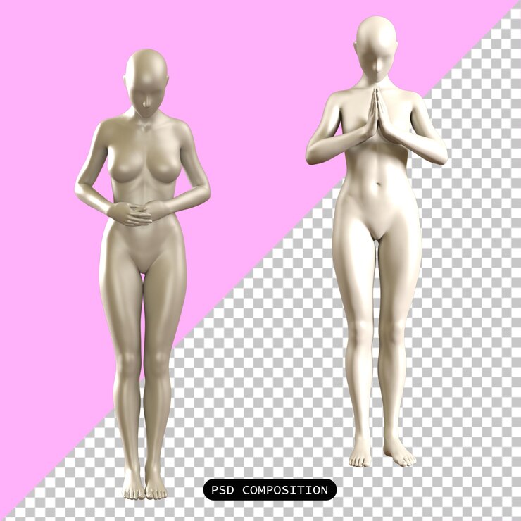 PSD psd mannequin dummy woman for cloth fashion isolated 3d render illustration