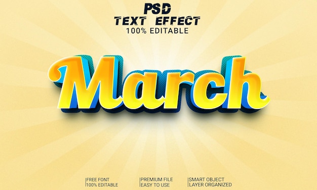 PSD psd march text effect