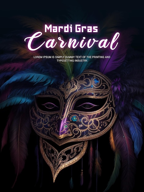 PSD psd mardi gras carnival poster template