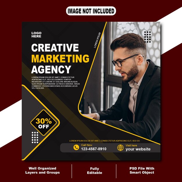 PSD psd marketing agency post for social media