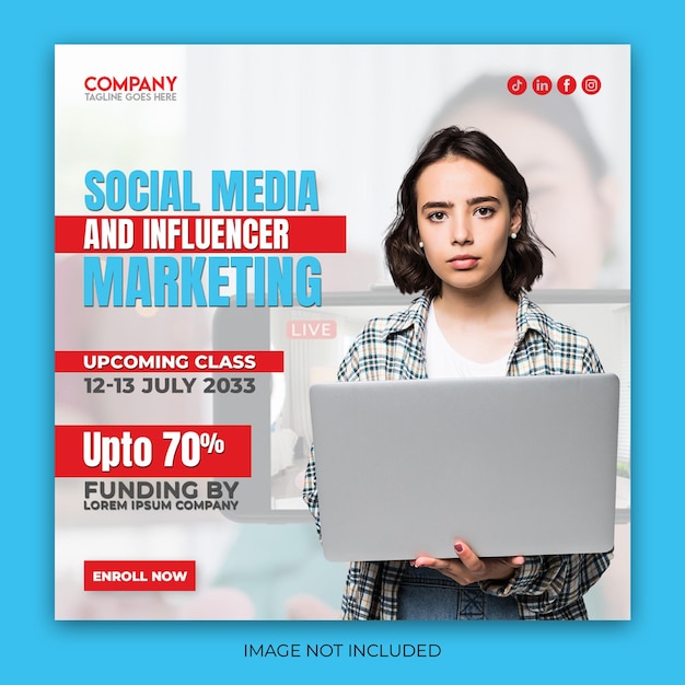 Psd marketing or digital course social media instagram post template