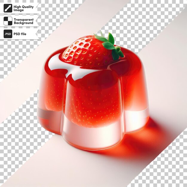 PSD psd marmalade jelly with strawberries on transparent background with editable mask layer