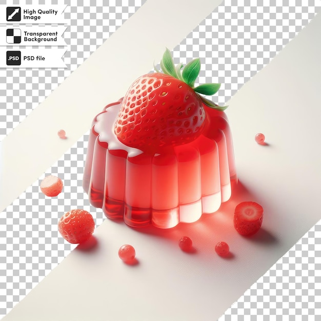 PSD psd marmalade jelly with strawberries on transparent background with editable mask layer