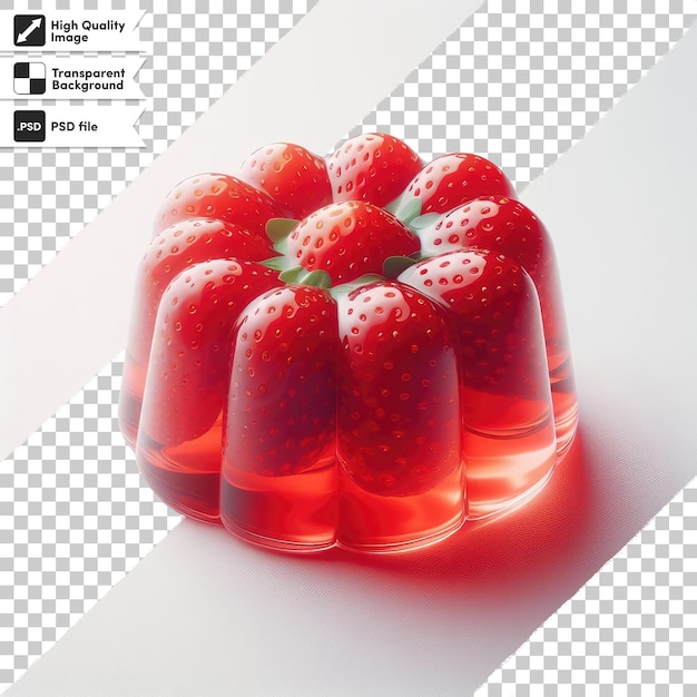 PSD psd marmalade jelly with strawberries on transparent background with editable mask layer