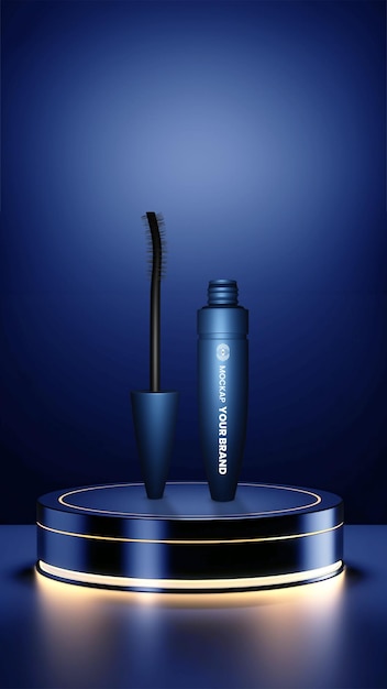 PSD psd mascara brush makeup packaging isolated