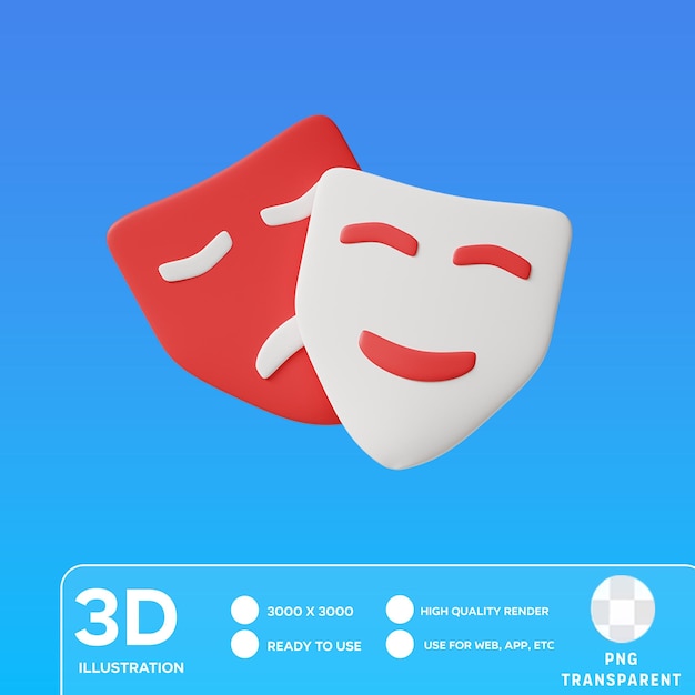 PSD illustrazione 3d della maschera psd