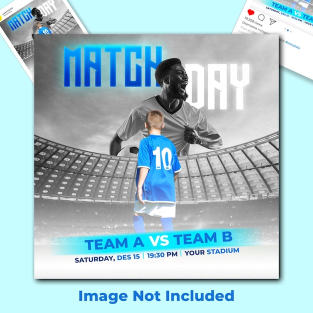 psd matchday football soccer social media post
