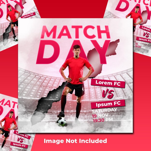 Psd matchday football soccer social media post