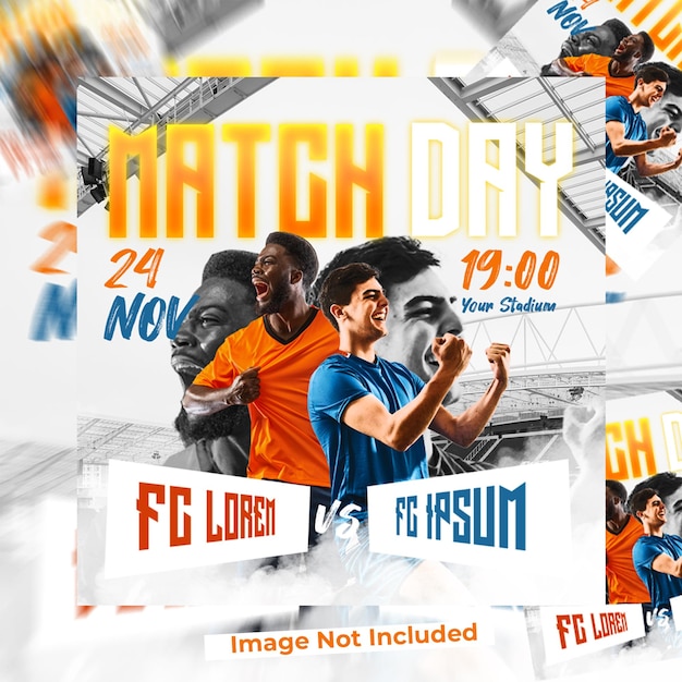 PSD psd matchday football soccer social media post