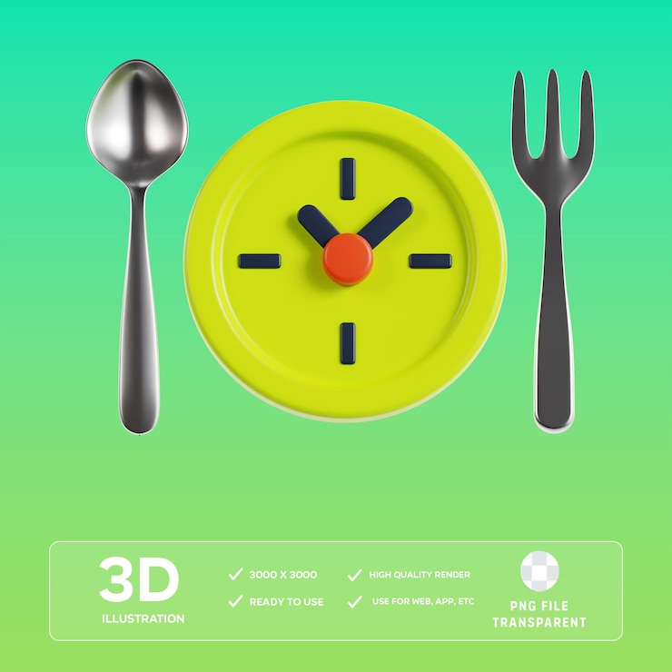 PSD psd meal break 3d illustration