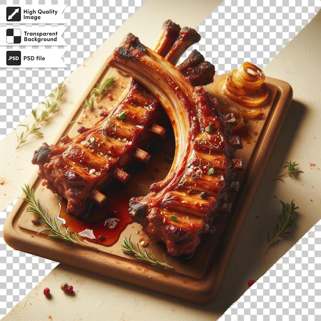 PSD psd meat grilled lamb chops on transparent background