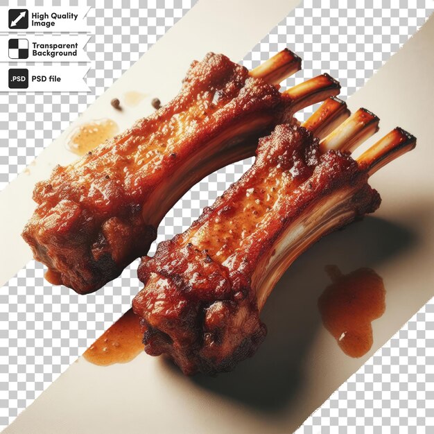 PSD psd meat grilled lamb chops on transparent background