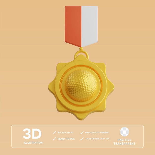 PSD 메달 3D 일러스트레이션