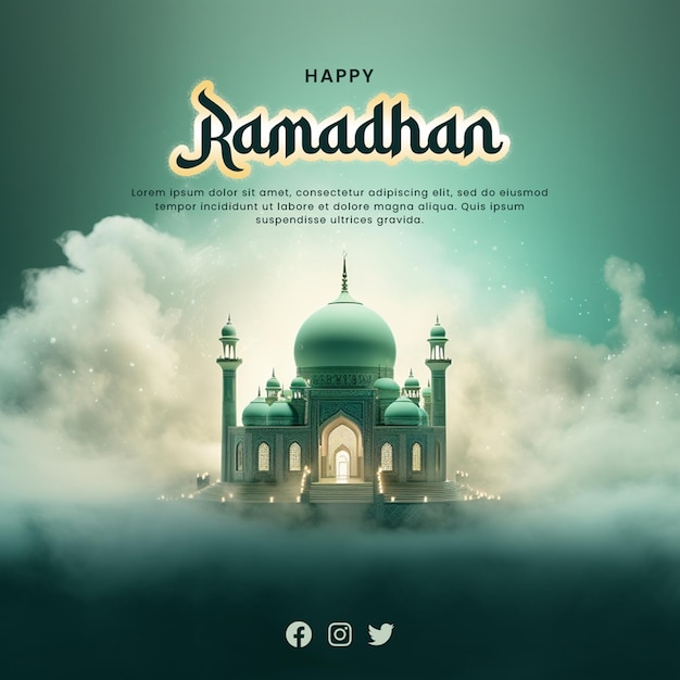 Psd media social ramadhan intagram post template