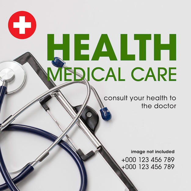 psd medical health care promotional design for social media and instagram post template