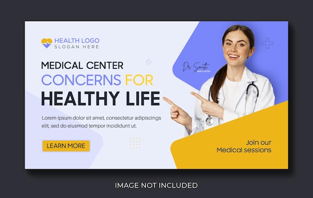 PSD psd medical health care web banner ads and social media collection facebook cover design template