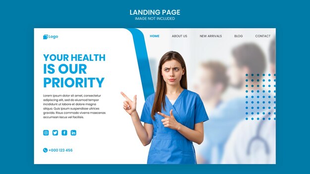 psd medical landing page template