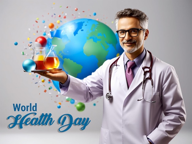 PSD psd medical staff celebrating world health day happily generated by ai