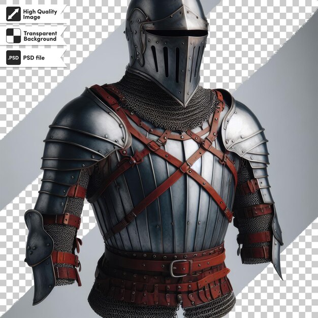 PSD psd medieval knight in armour on transparent background with editable mask layer