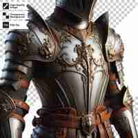 PSD psd medieval knight in armour on transparent background with editable mask layer