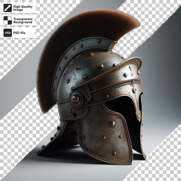 Psd medieval knight greek spartan gladiator helmet on transparent background