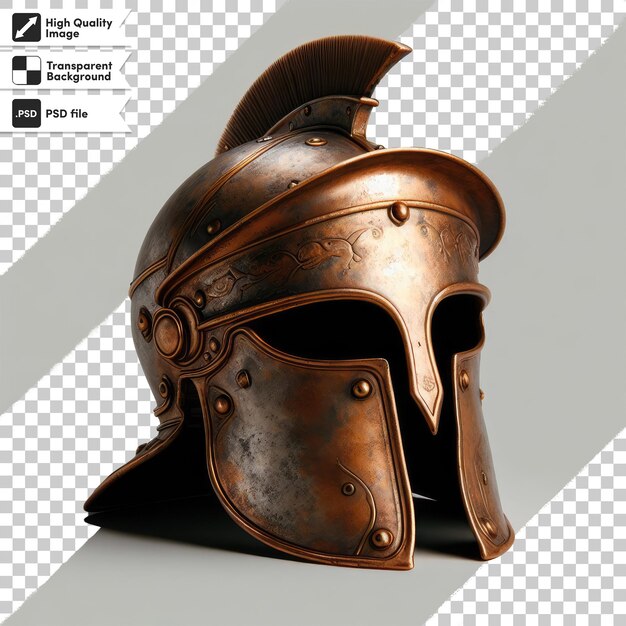 Psd medieval knight greek spartan gladiator helmet on transparent background