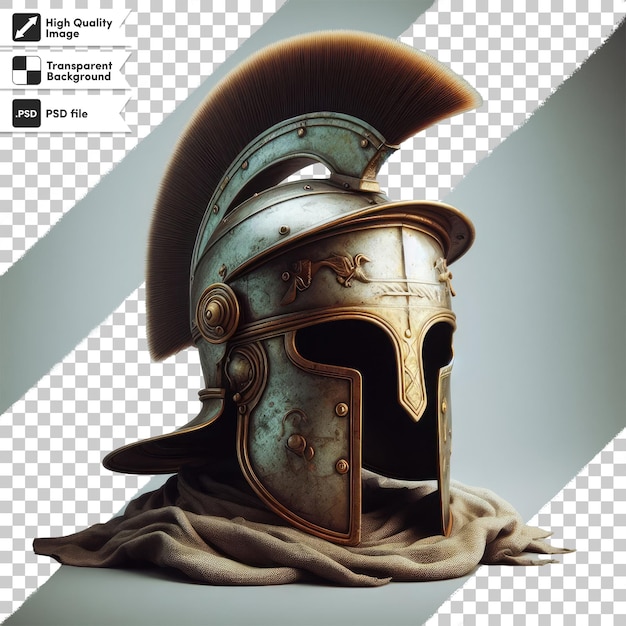 PSD psd medieval knight greek spartan gladiator helmet on transparent background