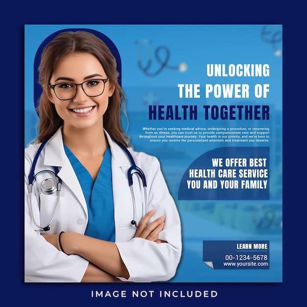 PSD Medische gezondheid sociale media en Instagram post banner sjabloon