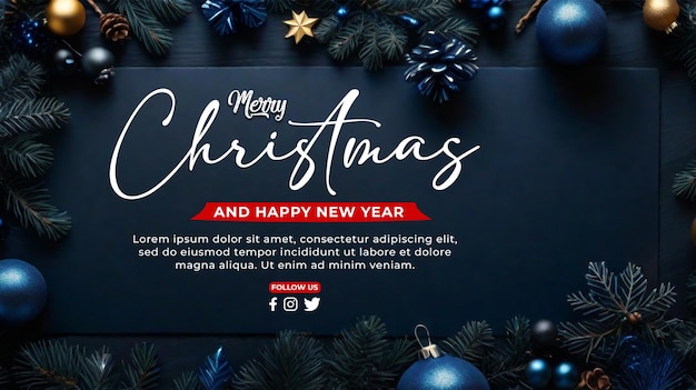 PSD psd merry christmas banner template design