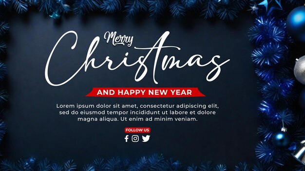 PSD psd merry christmas banner template design