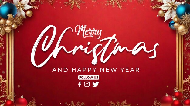 Psd merry christmas banner template design