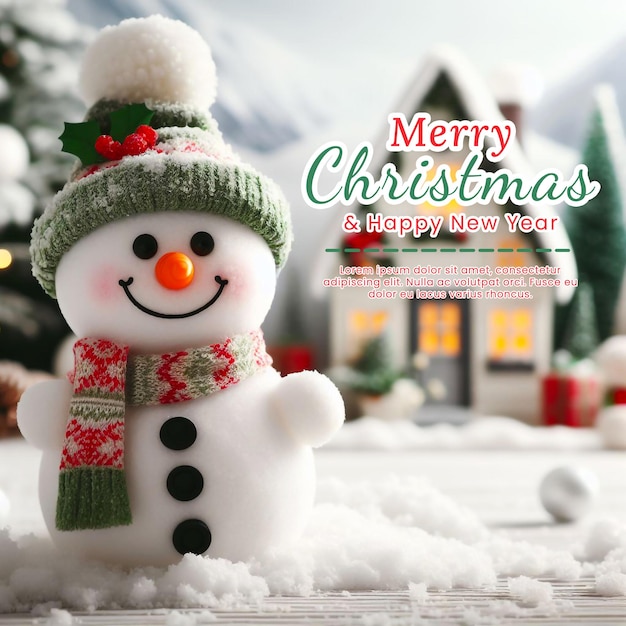 PSD psd merry christmas and happy new year banner template