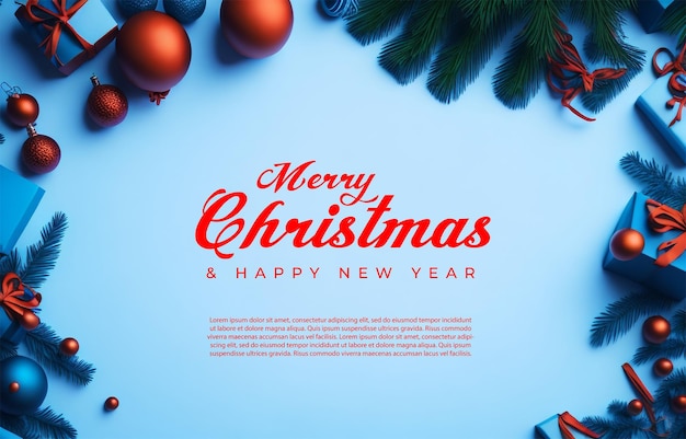 PSD psd merry christmas and happy new year for social media post template design