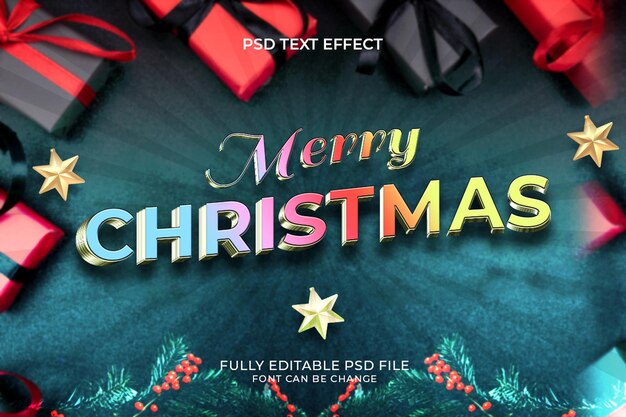 PSD psd merry christmas sale best creative text effect design