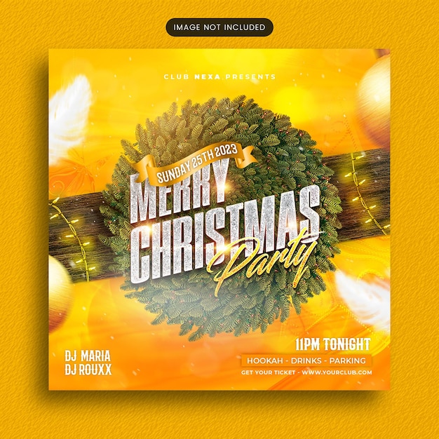 PSD psd merry xmas dj party post sui social media o banner web