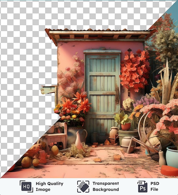 Psd met doorzichtige realistische fotografische tuin van de tuinman